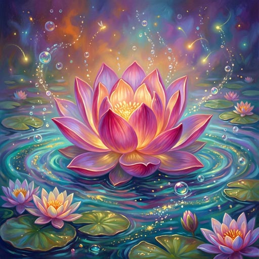 sparkling-bubbles-water-lilies