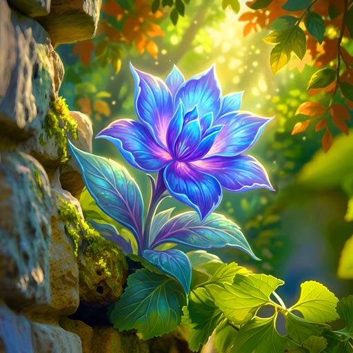 glowing-blue-lotus-tranquil-garden