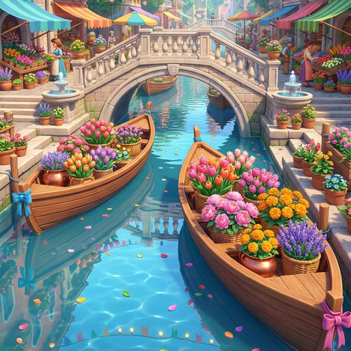 petals-floating-serene-canal